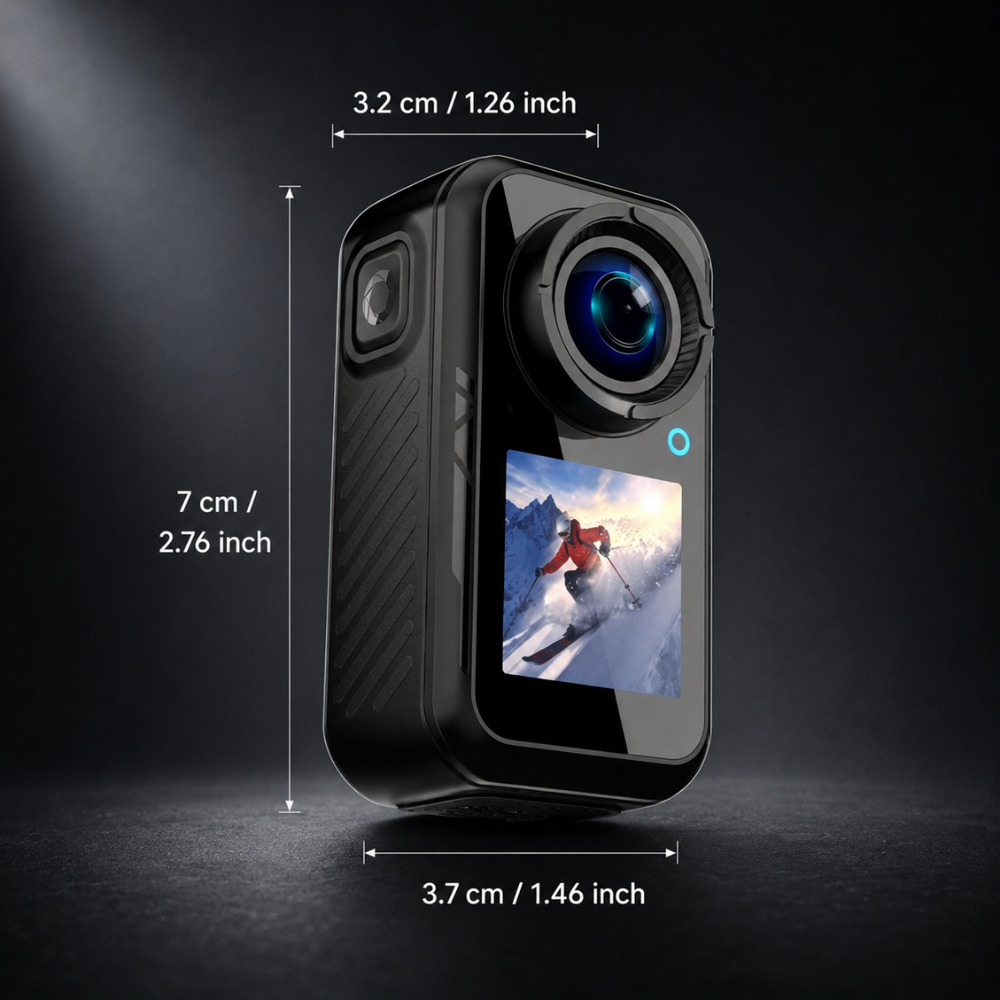 Vixly Tech 4K Mini POV Camera with EIS – Compact Wearable Action Camera