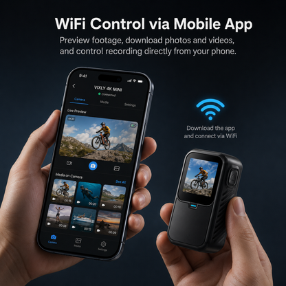 Vixly Tech 4K Mini POV Camera with EIS – Compact Wearable Action Camera